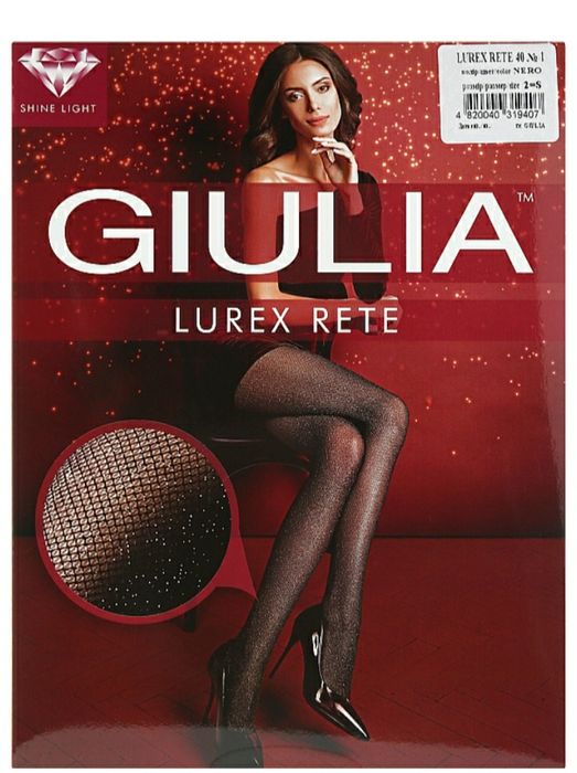 Колготи Giulia Lurex Rete 40 Den Nero, 3 (М)