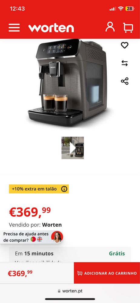 Maquina Café Automática Philips