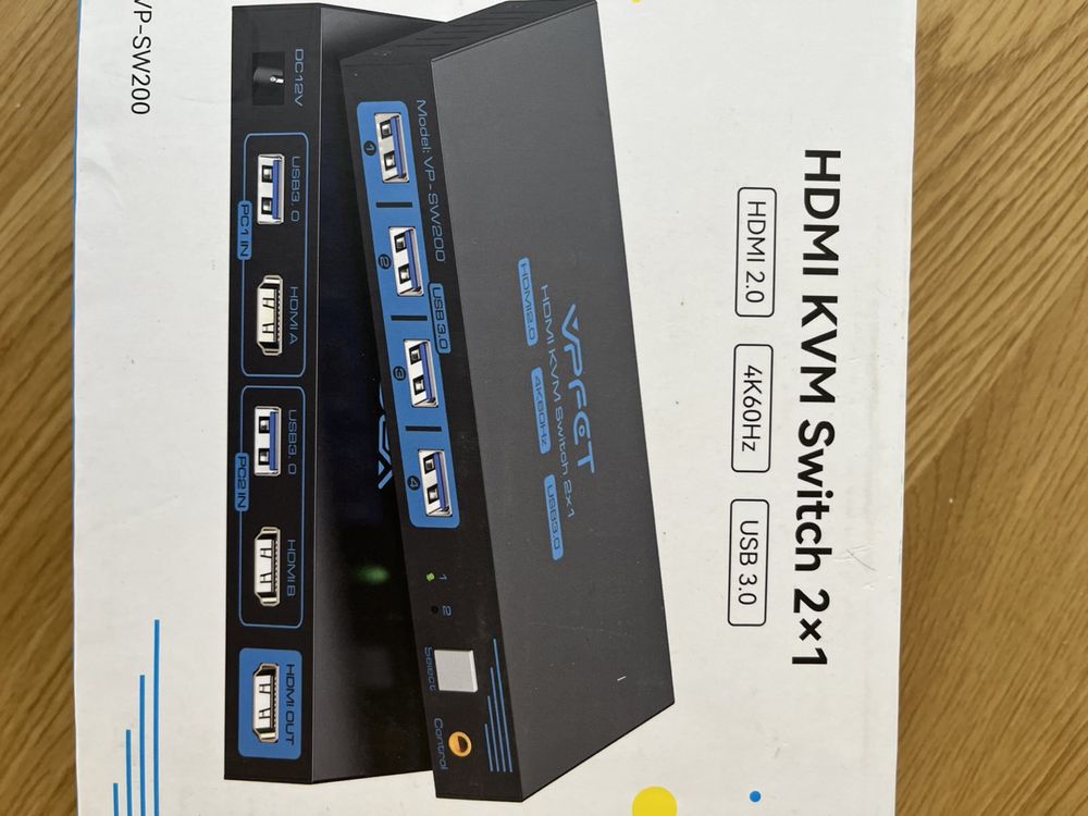 Hdmi kvm перемикач 2пк 1 монітор підтримка 4к 60гц usb3.0kvm
