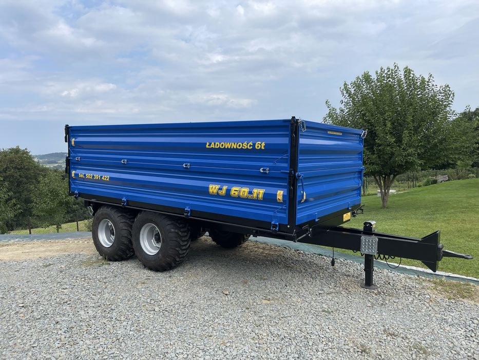Przyczepa Tandem jednoosiowa wywrotka kiper 3 strony transport gratis