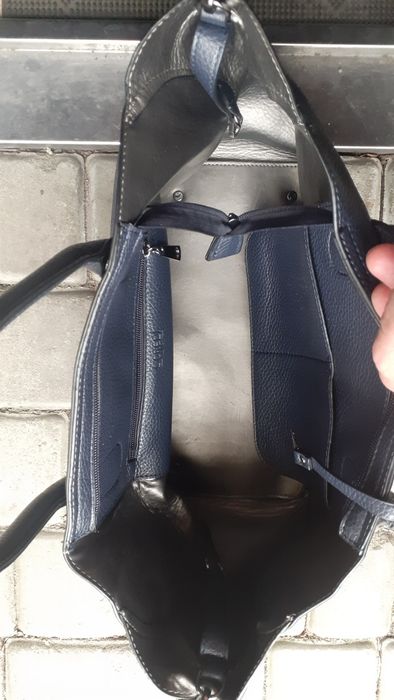 темно-синяя кожаная сумка-тоут трансформер L.CrediГермания.43*31*25*18