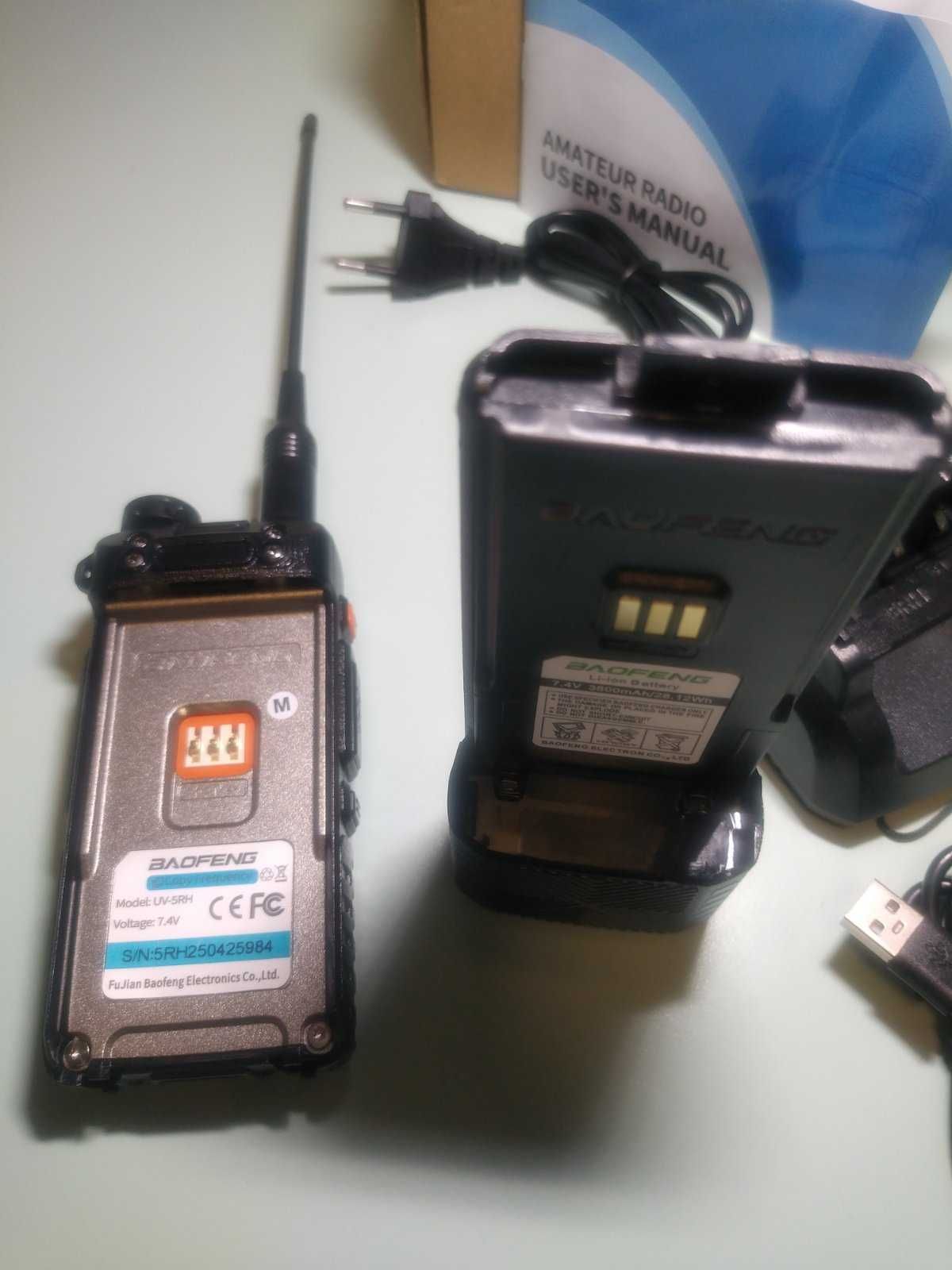 Nowy Radiotelefon Baofeng UV-5RH Zaprog USB-C MEGA Bateria