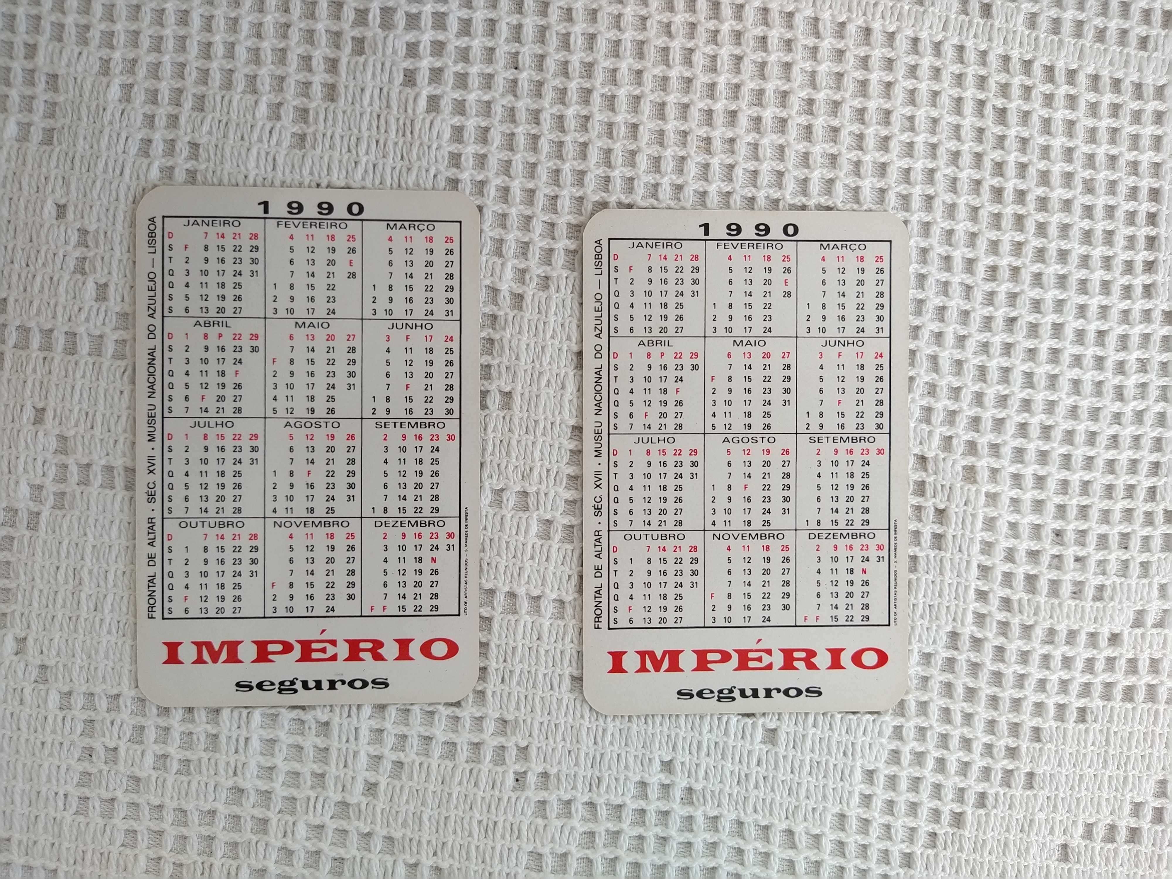 Calendários da Companhia de Seguros Império - 1990