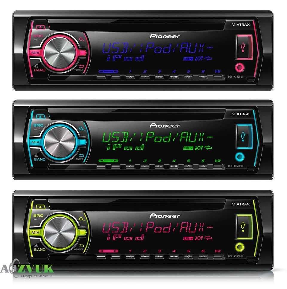 radio Pioneer DEH-X3600UI JVC KD-R551 multicolor cd USB aux