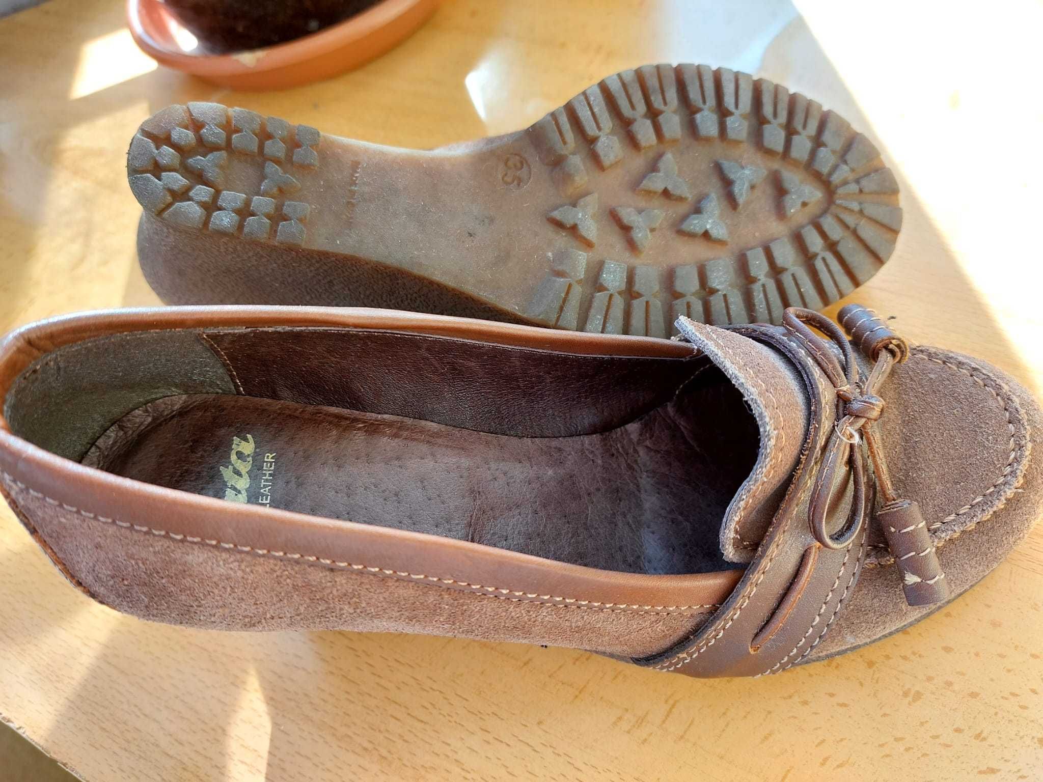 Sapatos com Cunha Castanhos, Usados Apenas Uma Vez NOVO PREÇO