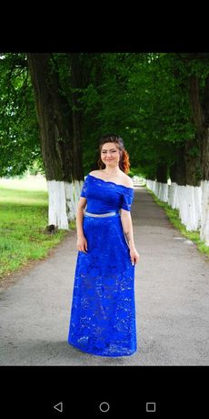 Сукня синя довга, платье в пол
