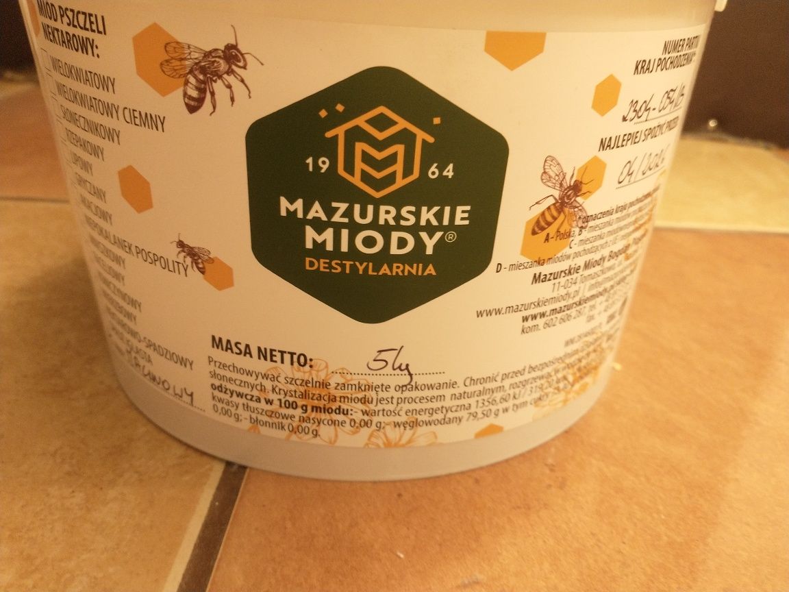 Miód 5kg Mazurskie Miody