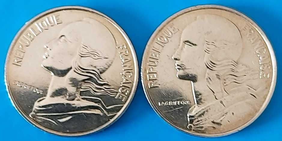 Lote 2 moedas 10 Cêntimos 1986 e 1987, França