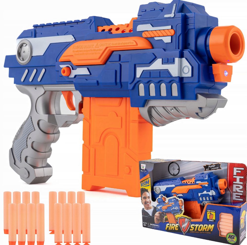 NERF Pistolet Wyrzutnia Automatyczne na Strzałki Piankowe w Zestawie