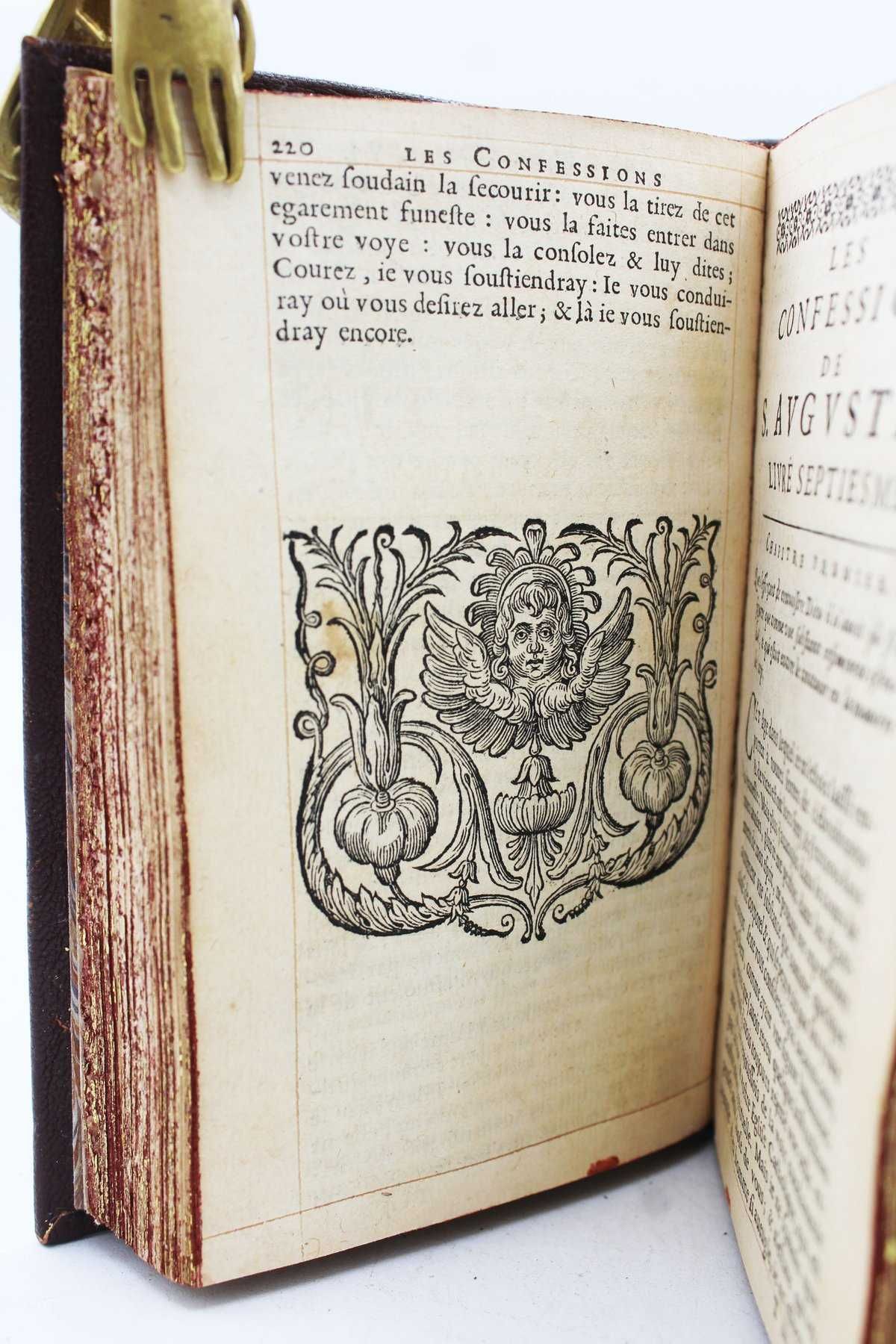 Edição RARÍSSIMA de "Les Confessions de S. Augustin". Ano de 1649.