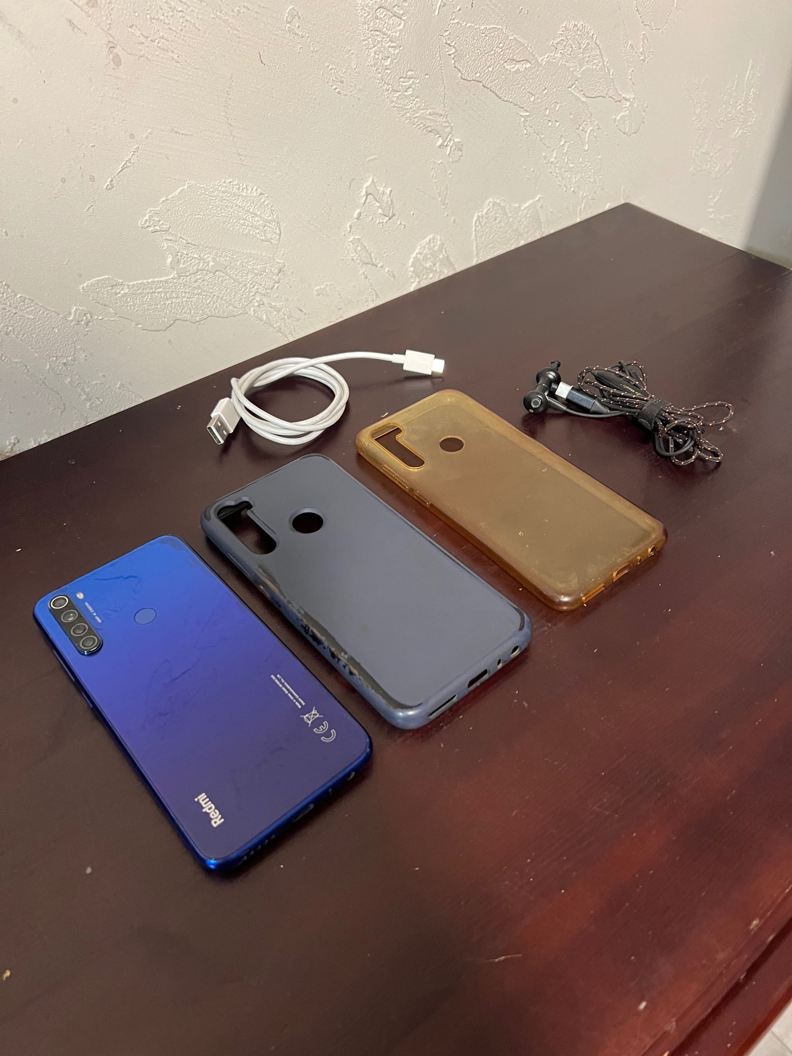 Redmi note 8 T 4/64 NFC + наушники + блок питания + кабель + 128гб.