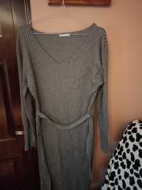 Sukienka sweterkowa szara 38