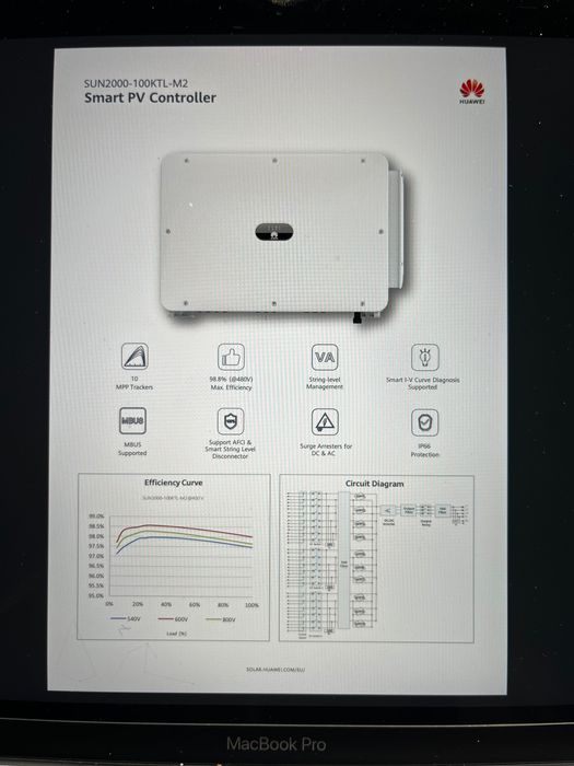 INVERSOR SUN2000 REDE HUAWEI 100KTL M2