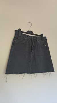 Spódnica trapezowa jeans &Denim plus size denim szara mini 42