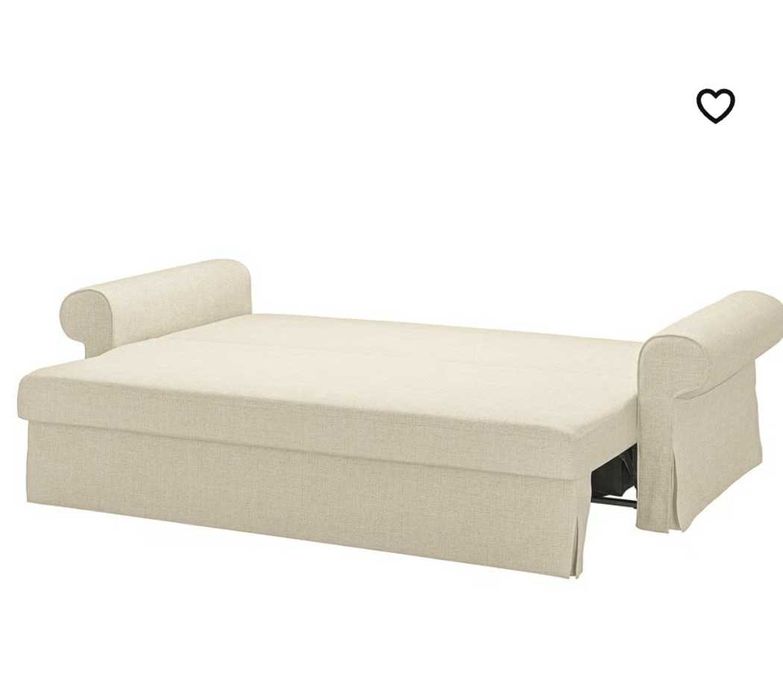 Sofá-cama 3 lugares, bege claro