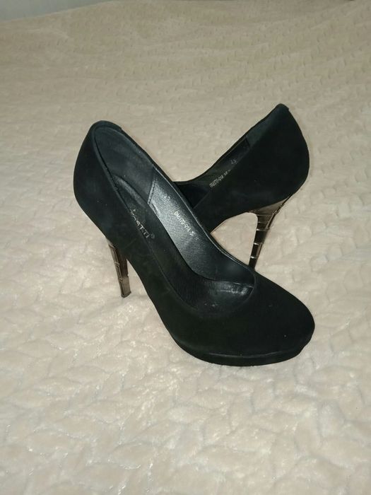 Туфлі Туфли черные замш натуральный 23,5 см стелька