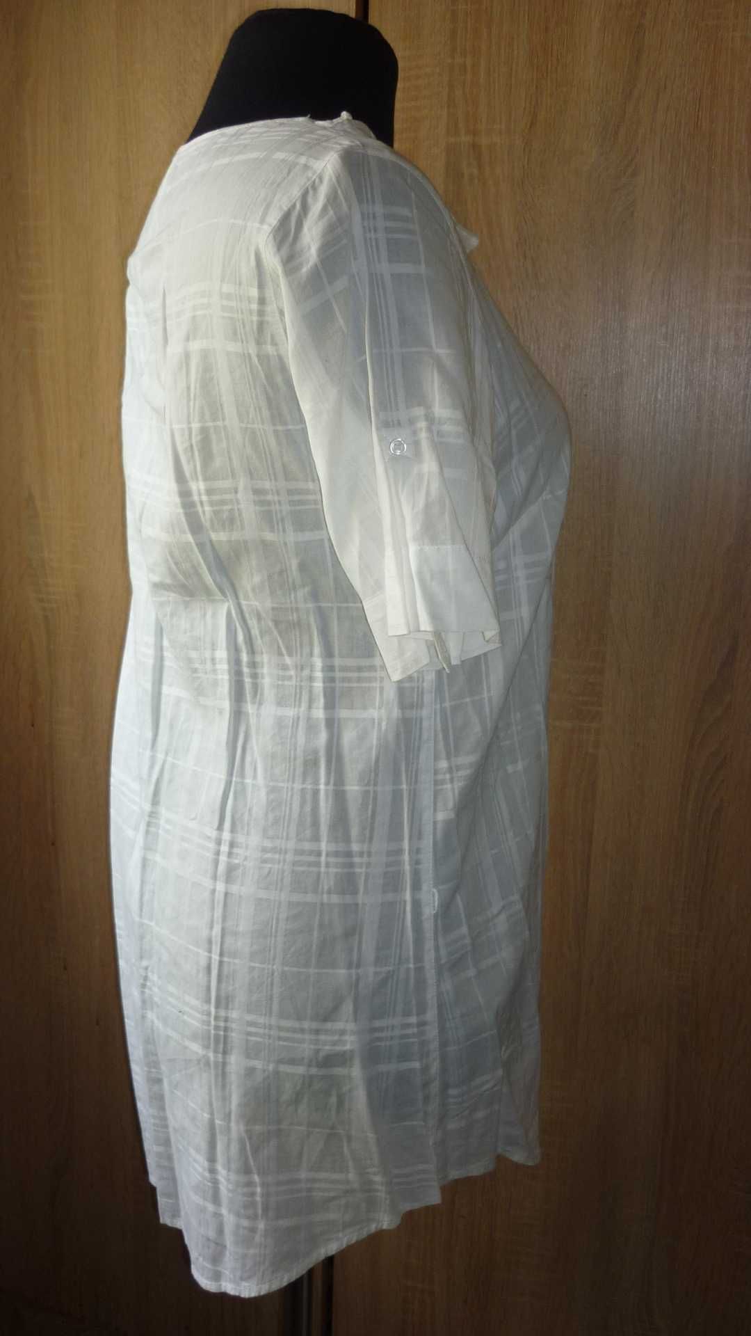Marks & Spencer- długa damska biała bluzka  r; XL