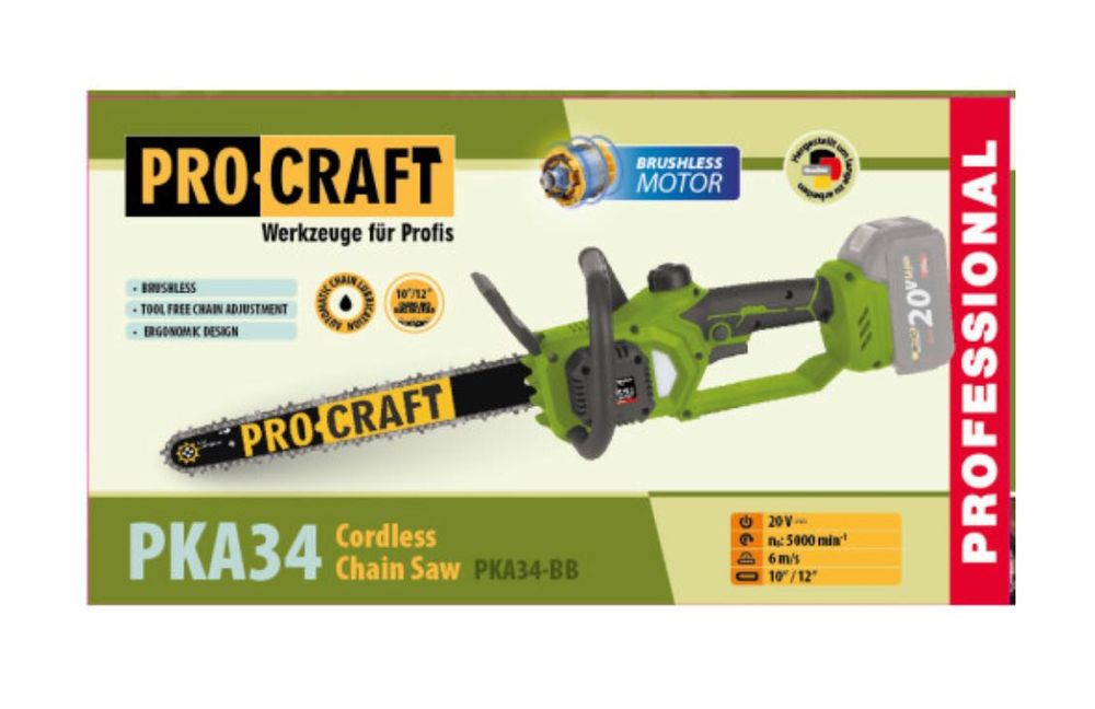 Аккумуляторная пила Procraft PKA34 (ЦЕНА ТУШКИ ИЛИ КОМПЛЕКТОМ)