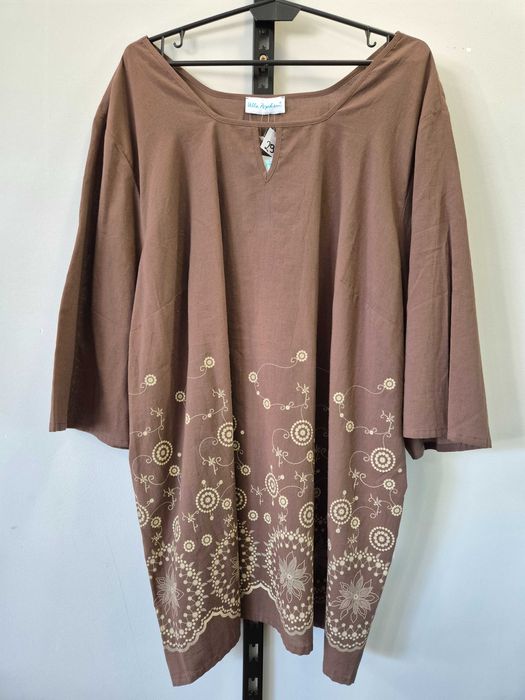 Tunika brązowa boho w kwiaty 5xl