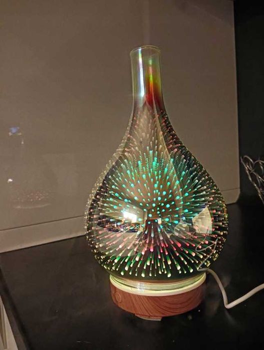 Nawilżacz powietrza lampka nocna dyfuzor zapachowy szklany kolory RGB