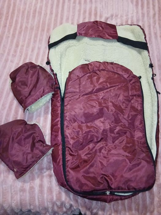 Конверт/чохол в коляску/санчата на овчини з муфтами