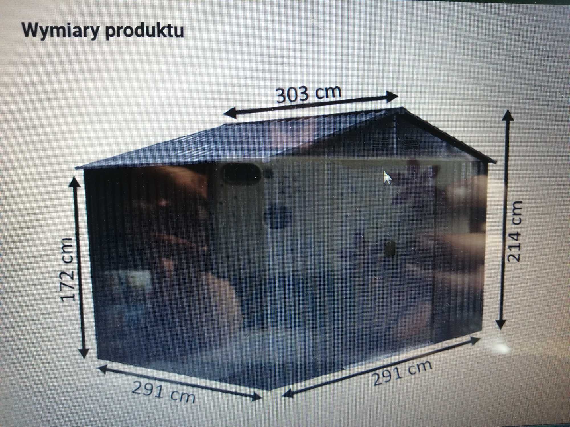 Metalowy domek narzędziowy 300x300 cm antracyt NOWY