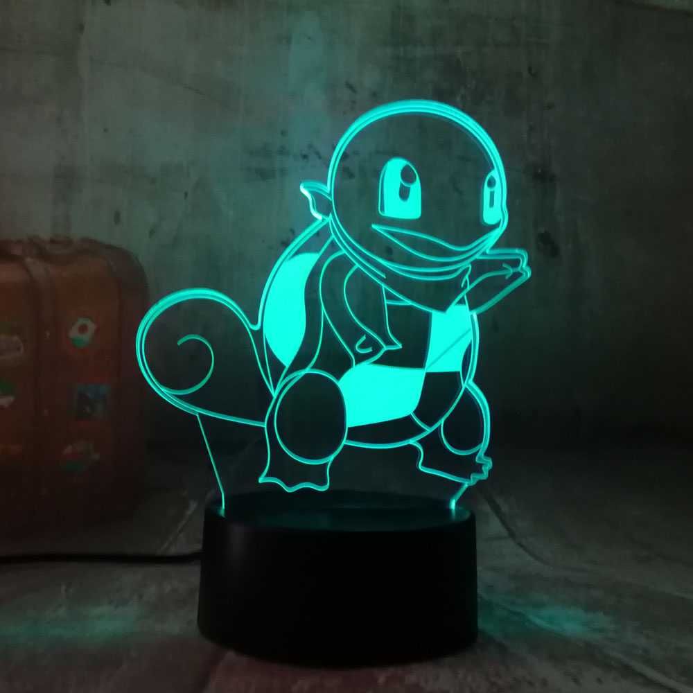 Lampka Nocna Dla Dzieci Squirtle Pokemon Go LED 3D