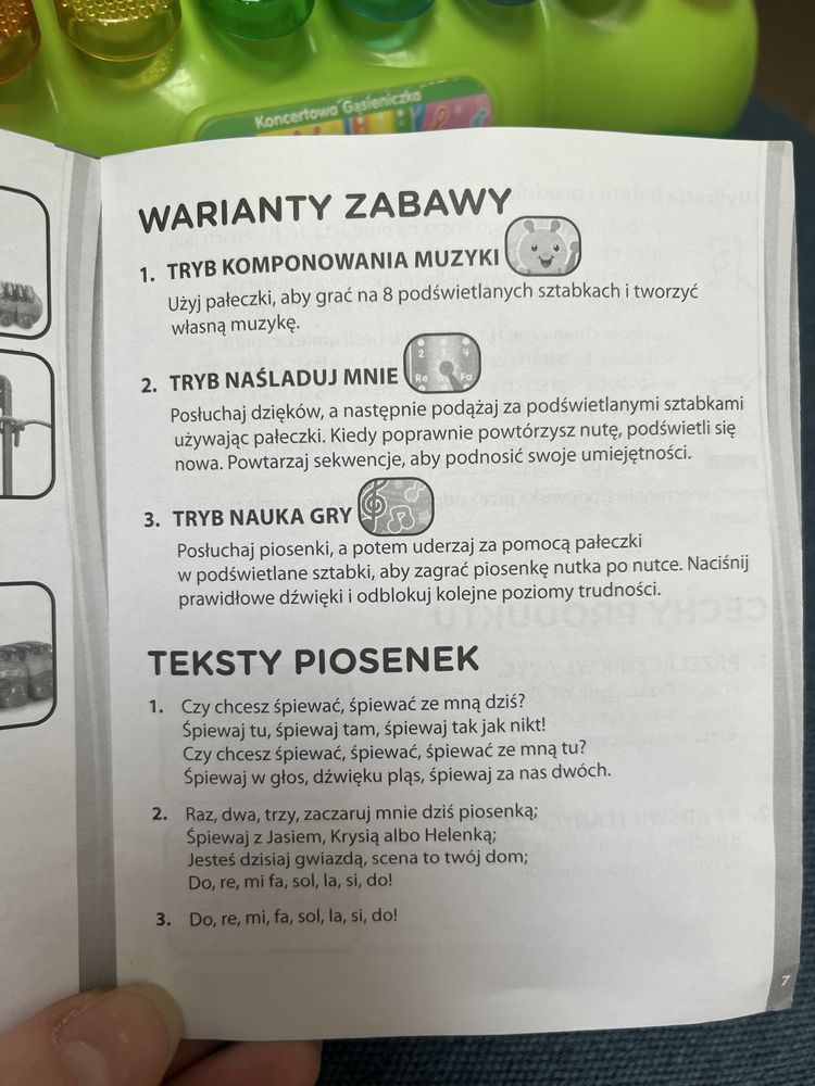 Koncertowa gąsieniczka vtech pianino zabawka muzyczna