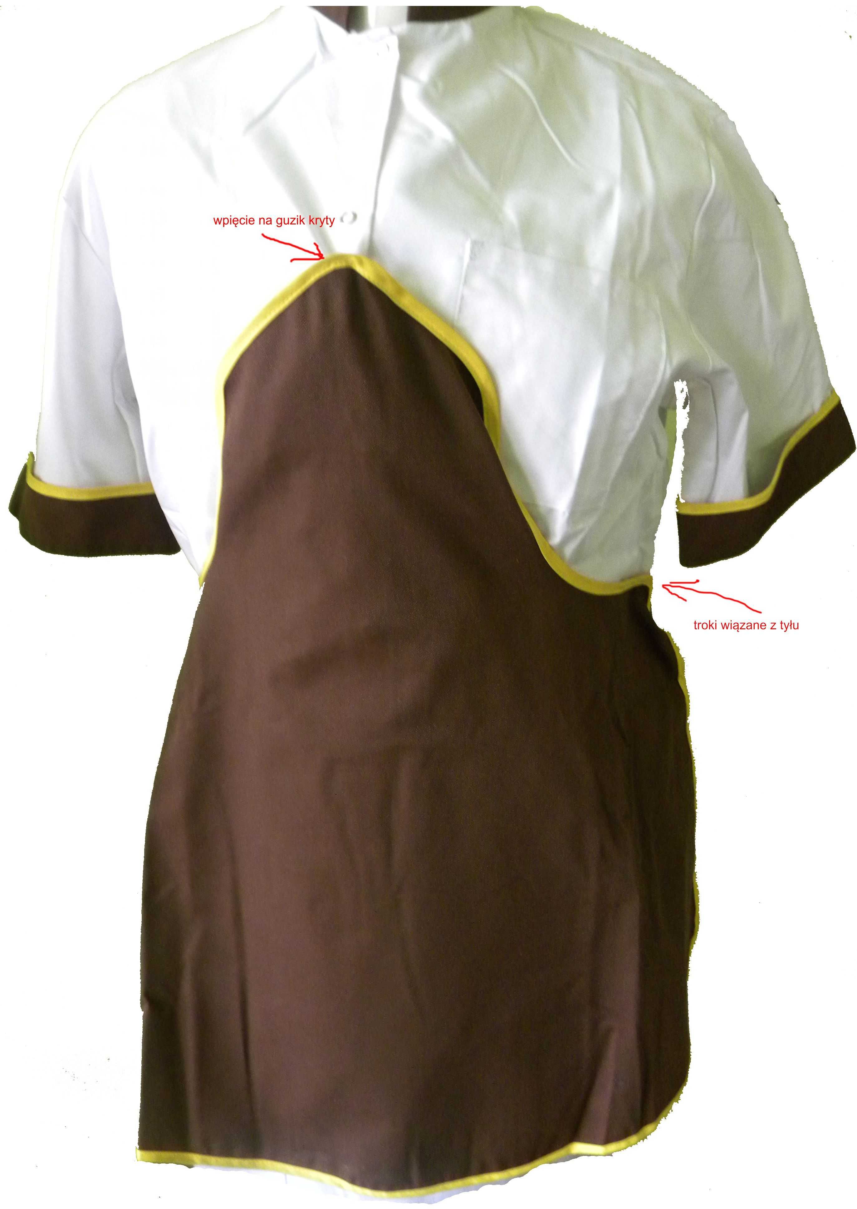 Bluza damska=krótki fartuch z dopinanym fartuchem przednim kpl , r. L
