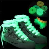Шнурки светящиеся флуоресцентные парусиновые плоские 100 / 120 см