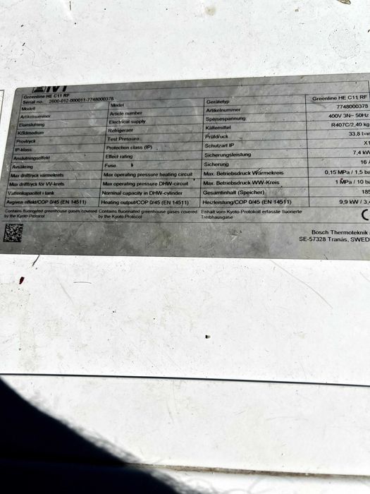 Pompa ciepła GreenLine HE C11 RF - uszkodzony zawór - nowe podzespoły