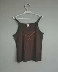 Rozmiar S Brązowa koszulka podkoszulka damska top bluzka na ramiączkac