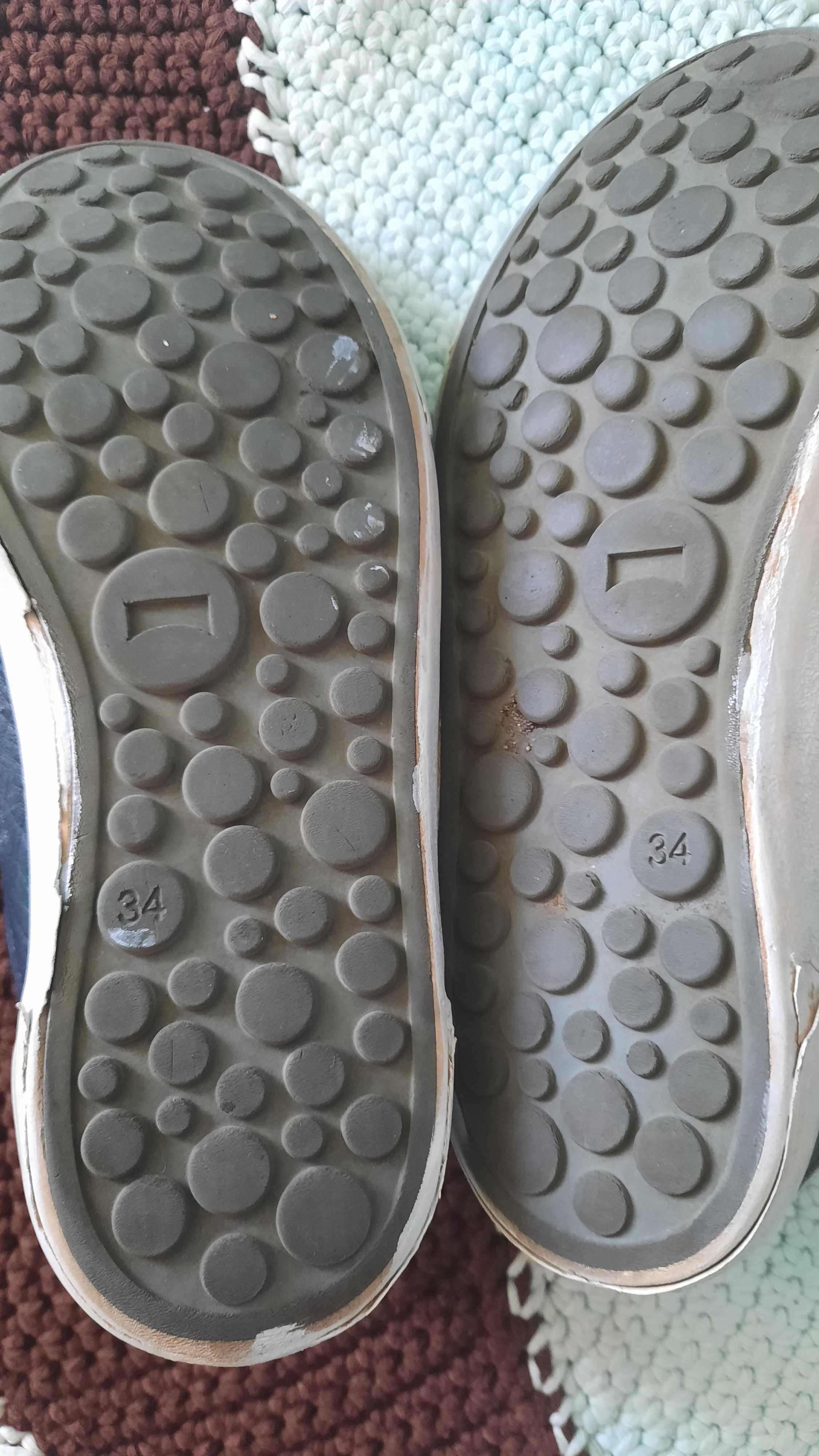 Camper r.34, buty ze skóry granatowe na rzepy bardzo wygodne