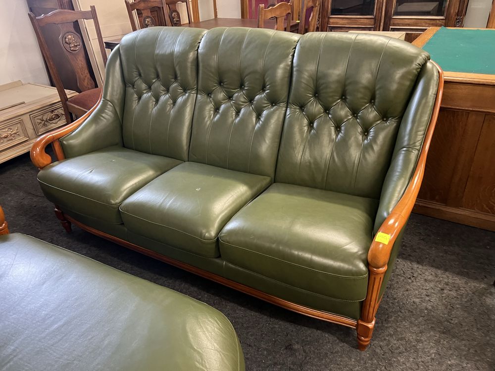 Sofa skórzana z szezlongiem/Komplet/Raty