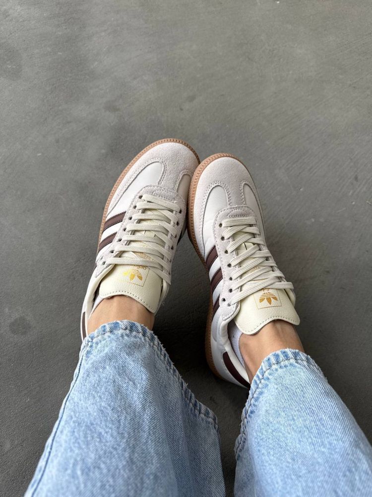 Кросівки жіночі кеди Adidas Samba Premium Beige Brown 36-41