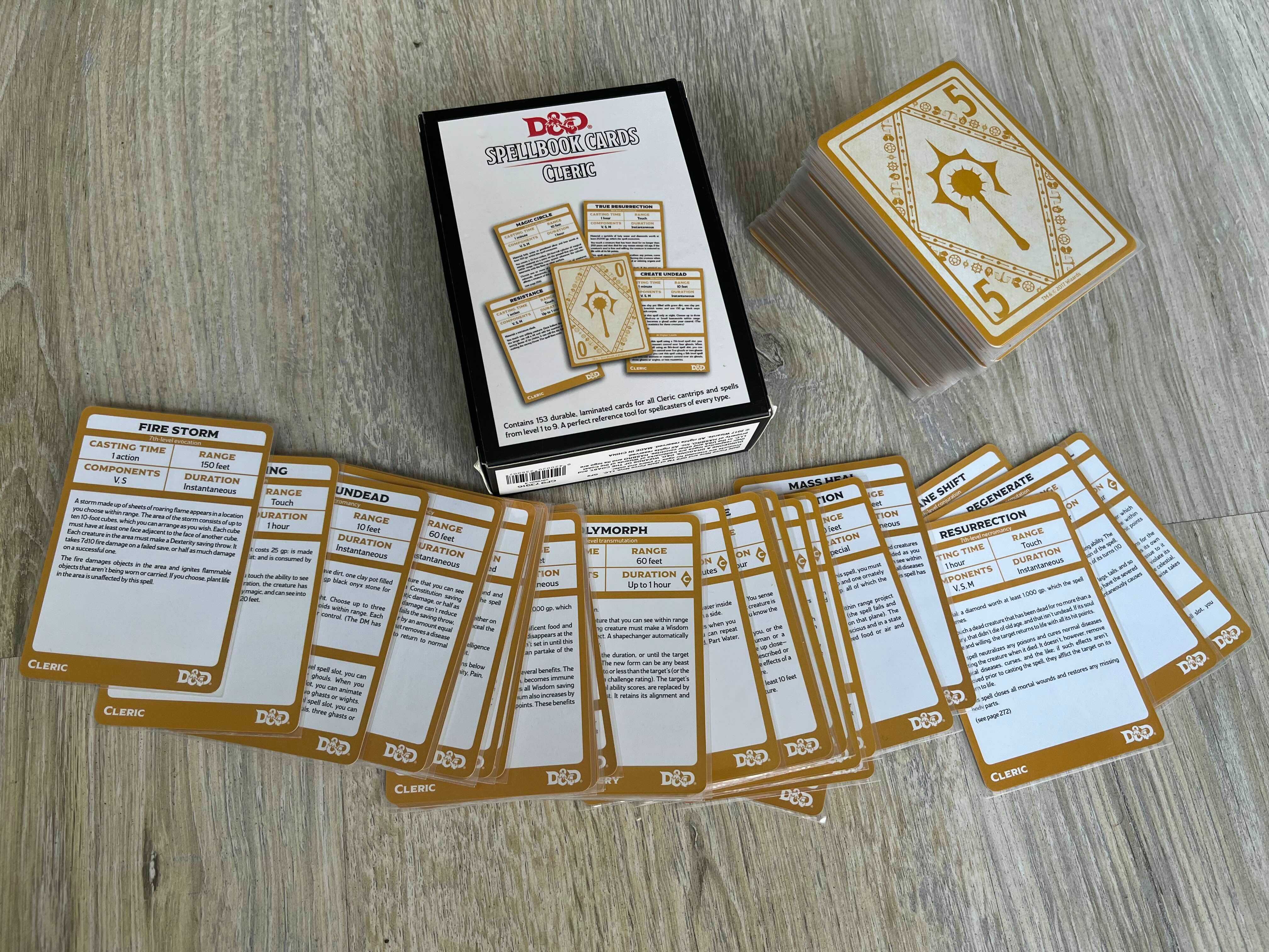 Dungeons and dragons 5e karty czarów Kleryk spellbook cards cleric ENG