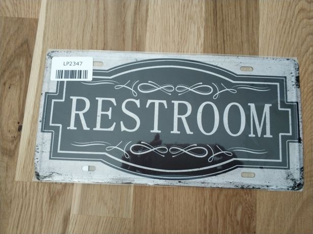 Nowa Ozdobna tabliczka na drzwi Restroom