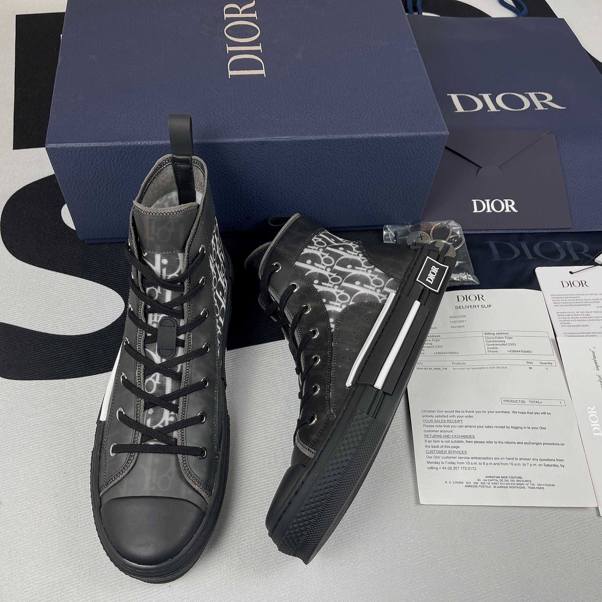 Buty B23 High Black Dior Oblique (Rozm. 35-45)