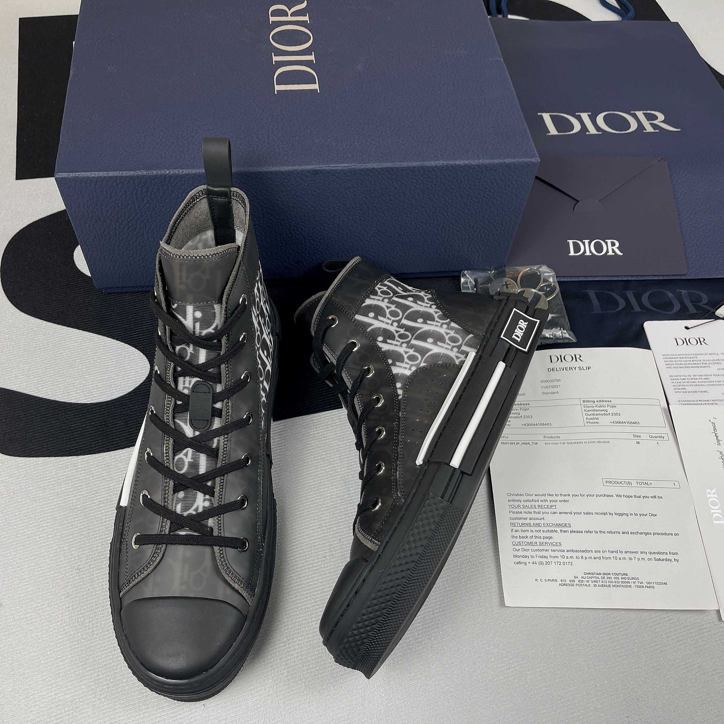 Buty B23 High Black Dior Oblique (Rozm. 35-45)