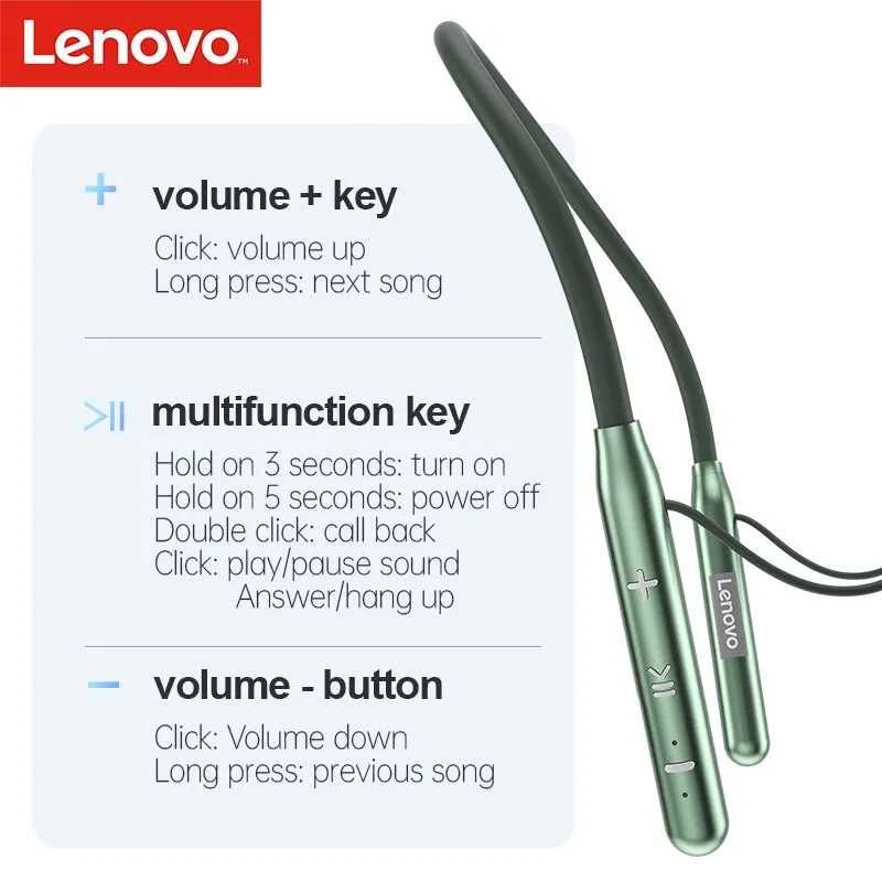 Спортивная Hi-Fi гарнитура Lenovo ThinkPlus BT10 Bluetooth 5.2
