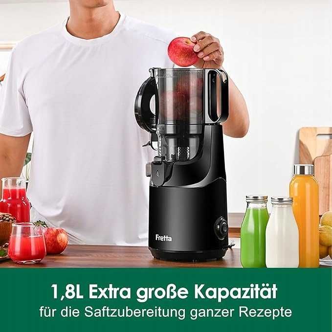 FRETTA Wolnoobrotowa Sokowirówka 250W Do Owoców I Warzyw BPA Free 1.8L