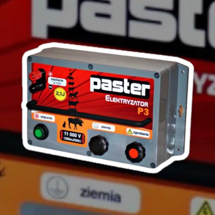 Pastuch/elektryzator PASTER P3 - 2,1J - dla koni, bydła! Dostawa 0zł!