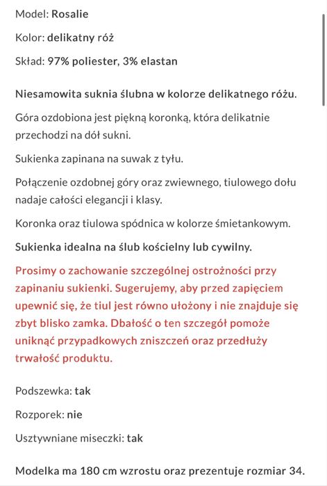 Sukienka ślubna różowa M 38 tiulowa na ramiączkach