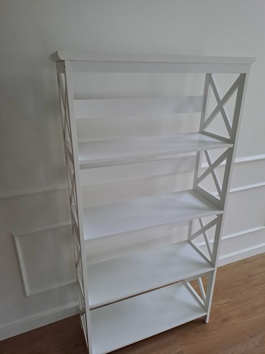 Regal stojący na książki 150 cm wysoki biały
