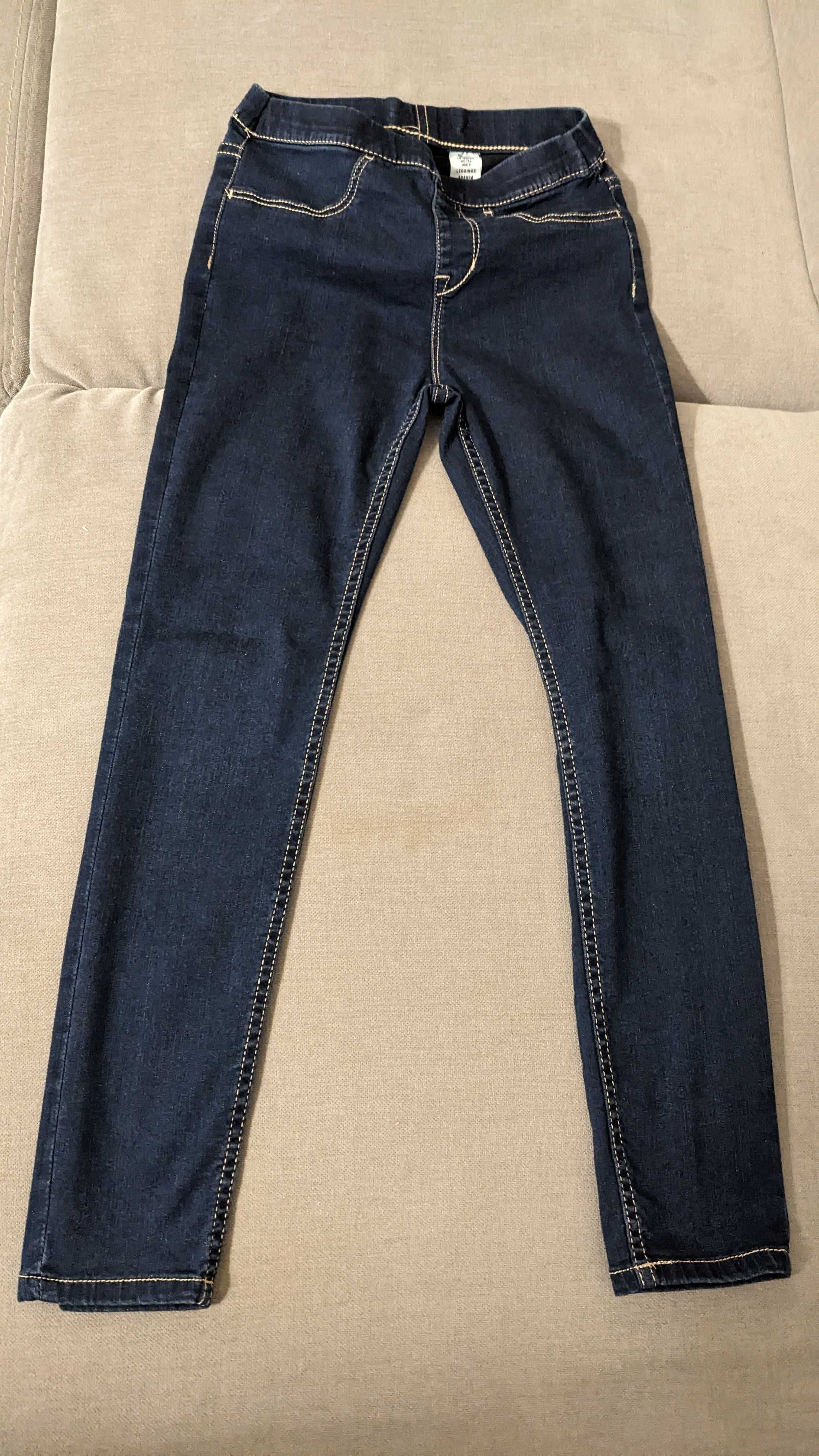 Dziewczęce jeansowe leggins - Leginsy Denim r 134 9 lat okazja