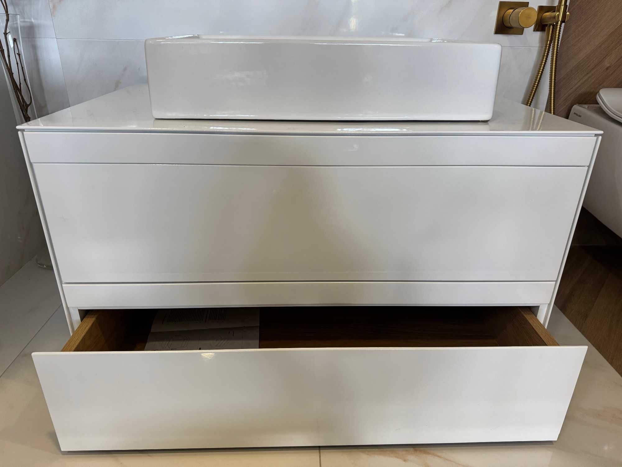 Szafka z blatem biały połysk 80x50 Excellent Finli - 1000 zł