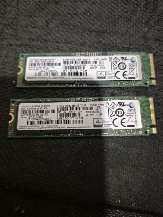2x Dysk SSD M2 Nvme 512GB Samsung