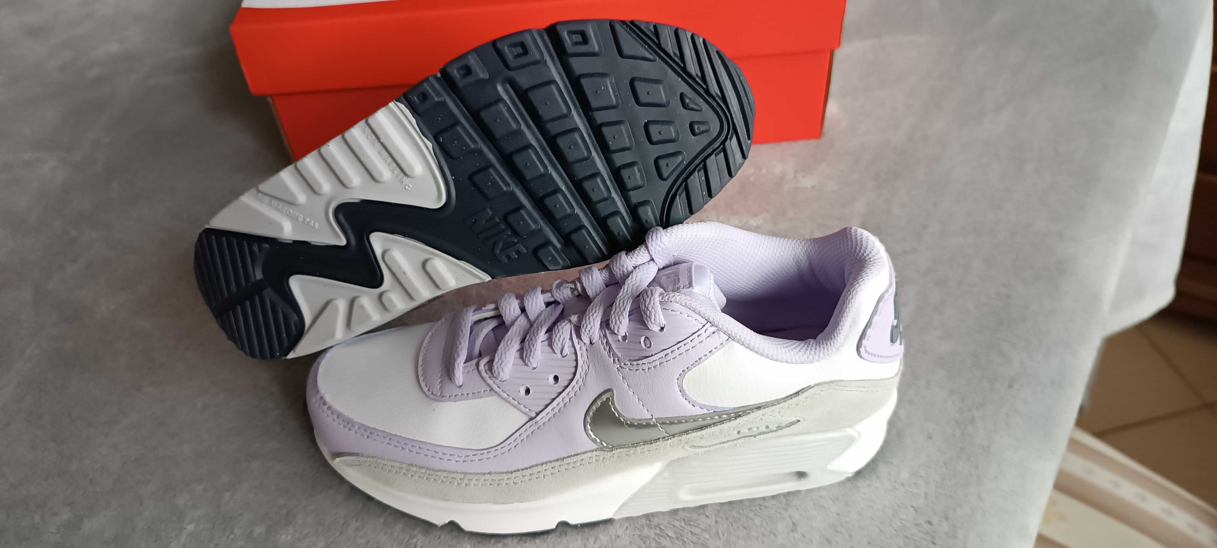 (r. Eur 38-24 cm) Nike Air Max 90 White Violet Frost CD6864,-123