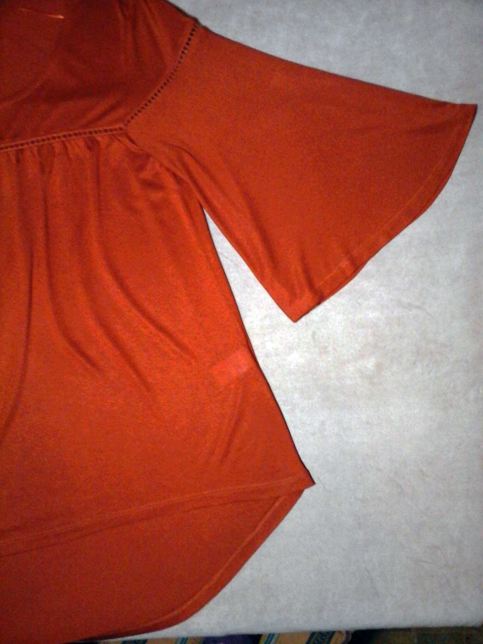 Трикотажная блузка туника трапеция асимметрия