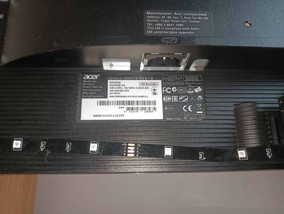 Monitor Acer K222HQL 21.5'